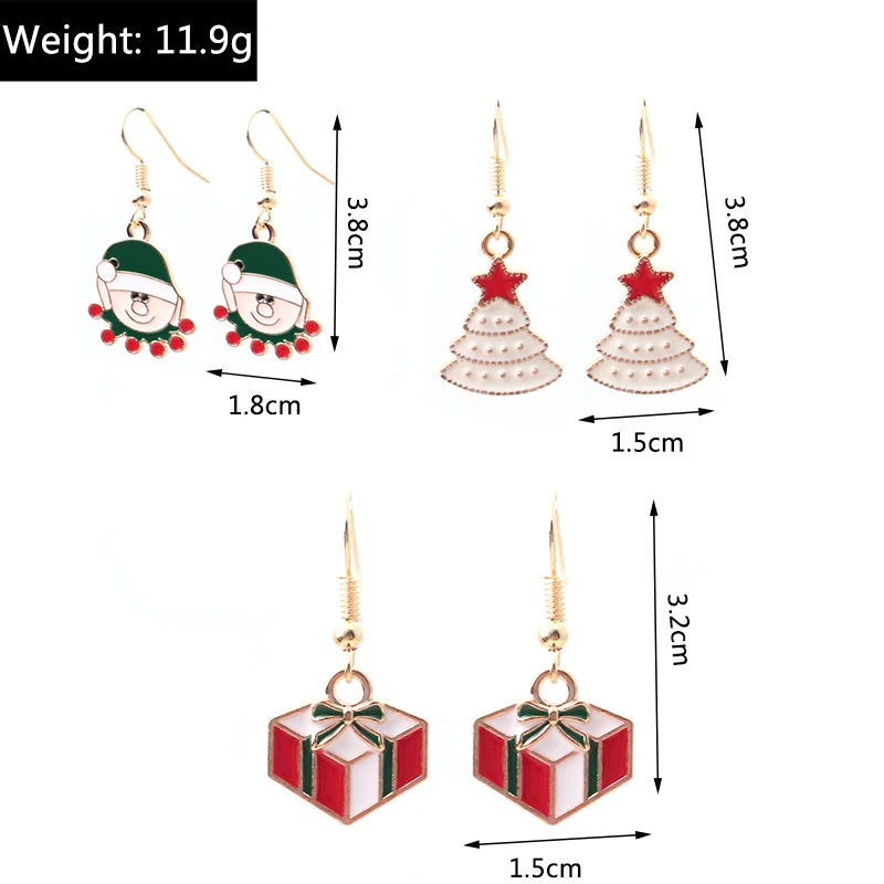 Modische Weihnachts-Ohrhänger für Damen, Emaille-Ohrringe mit Weihnachtsbaum-, Schneemann-, Hirsch- und Glockenmotiven, Hängeohrringe für Mädchen, Party- und Festgeschenk – Detail 18