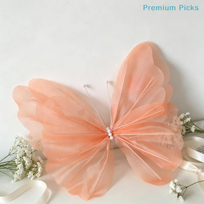 portable45-50cm 3D Artificial Butterfly Lifelike Fake Decor for Wedding Shopping Mall Window Photo Prop Decoration