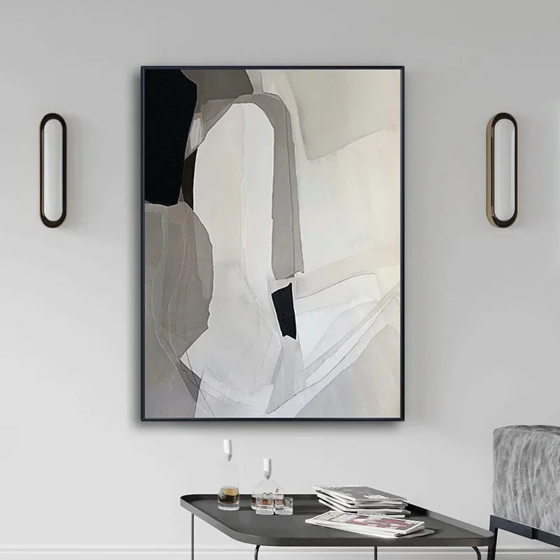 Handmade Large Textured Oil Painting Modern Abstract Geometry Hand Painted Wall Art PictureFor Living Room Porch Entrance Decor