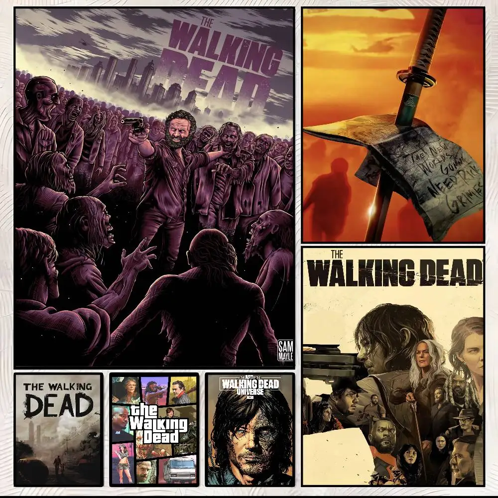 Póster Artístico impreso de The Walking Dead, arte con impresiones, decoración para el hogar, dormitorio, sala de estar, regalo