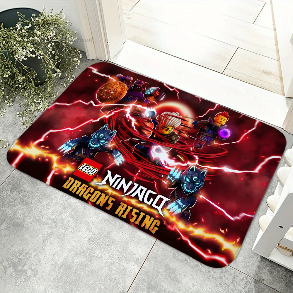 1pc N-Ninjagoes Warriors Floor Mat Floor Mat Anti-Slip Kitchen Bedroom Handmade Tufted Rug Carpet