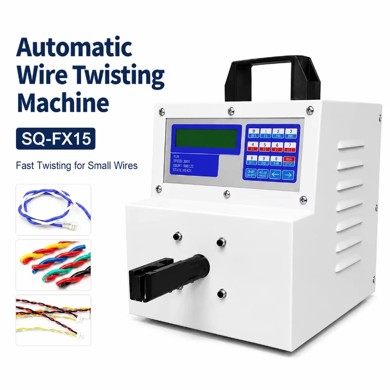 Desktop Wire Twisting Machine 300-7500 Rpm 90W Forward Reverse 20 Programs 10 kg for Wire Harness