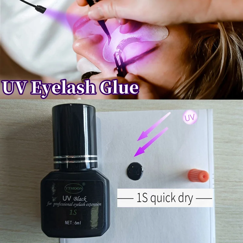 6ml UV Eyelashes Glue Microwave Phototherapy Clear Black Lashes Extensions supplies Adhesive Gel Soft 1S Quick Dry Long-Lasting