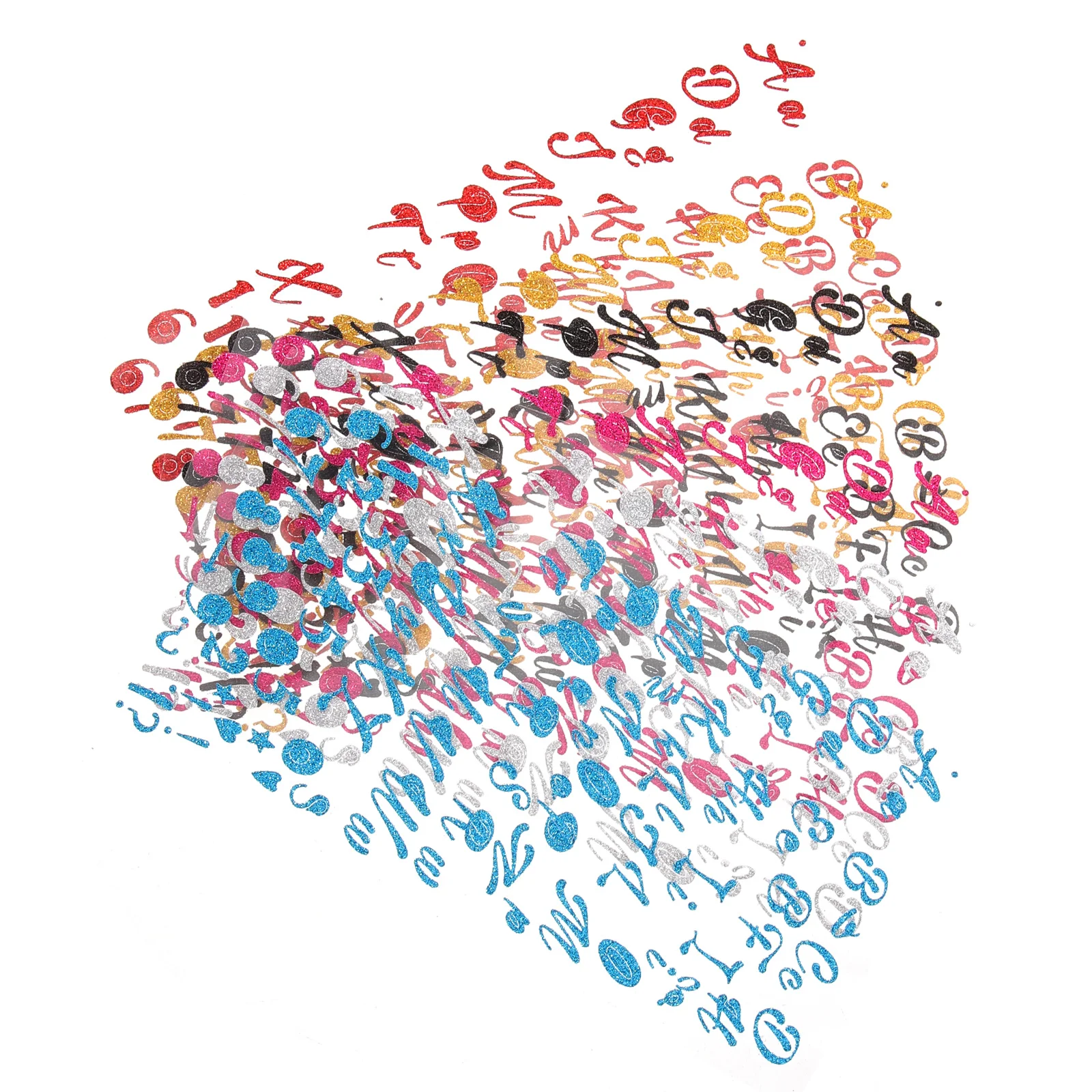 

6 Sheets Flashy Letter Number Stickers for Scrapbook DIY Craft Projects Glitter Adhesive Stickers Kids School Journal Supplies