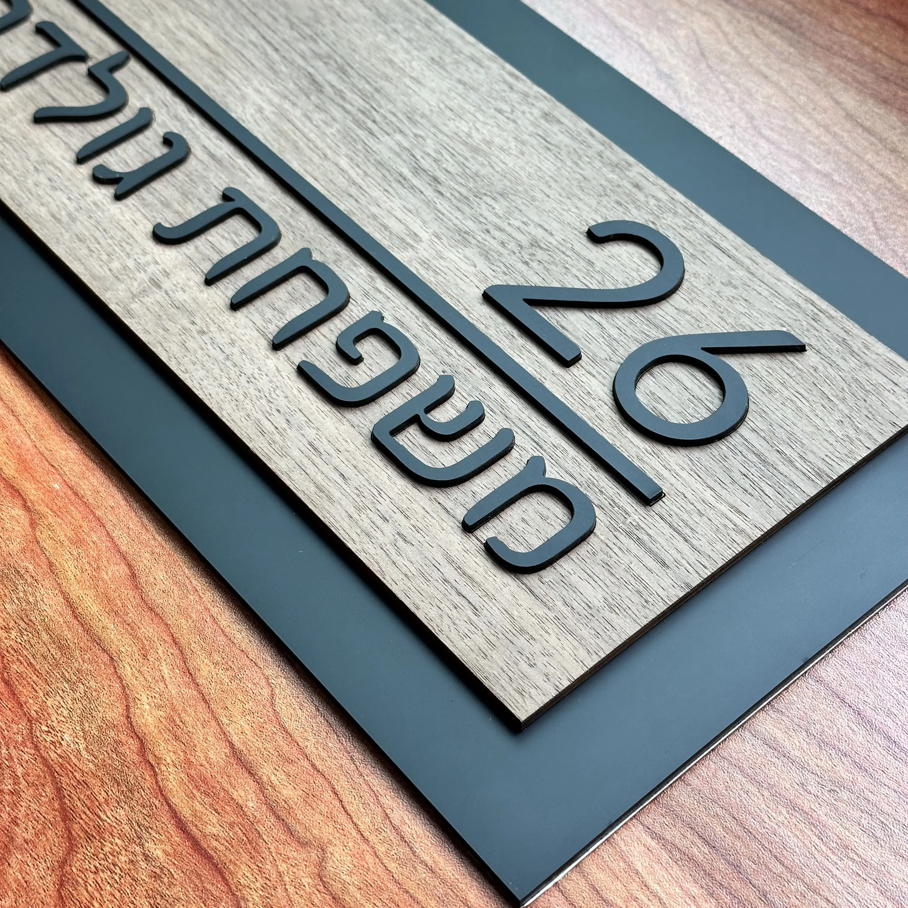 Custom Acrylic Name Sign with House Number 3