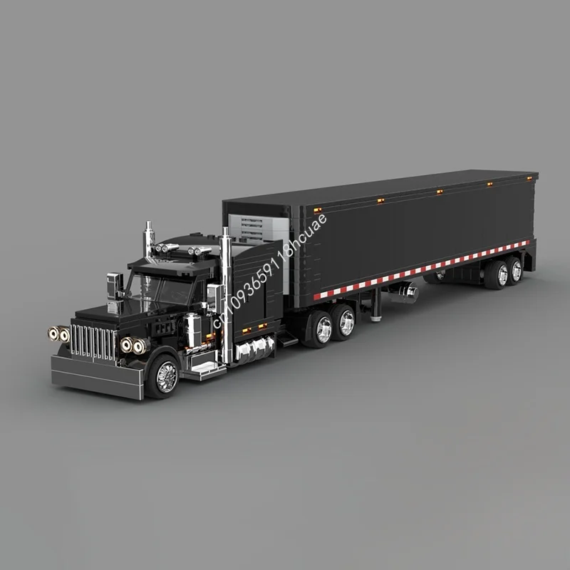 785 stücke MOC Peterbilt City Cargoed Modell Bausteine spielzeug Architektur DIY kreative idee Weihnachten geschenke Bildung Geburtstag