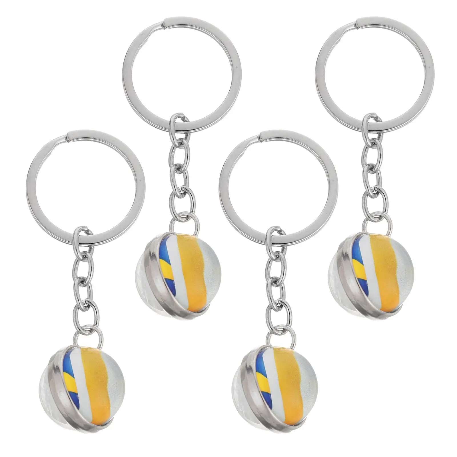 

4Pcs Volleyball Keychain Set Realistic Small Key Rings Wear Resistant Zinc Alloy Sporty Accessories Team Gifts Collectibles