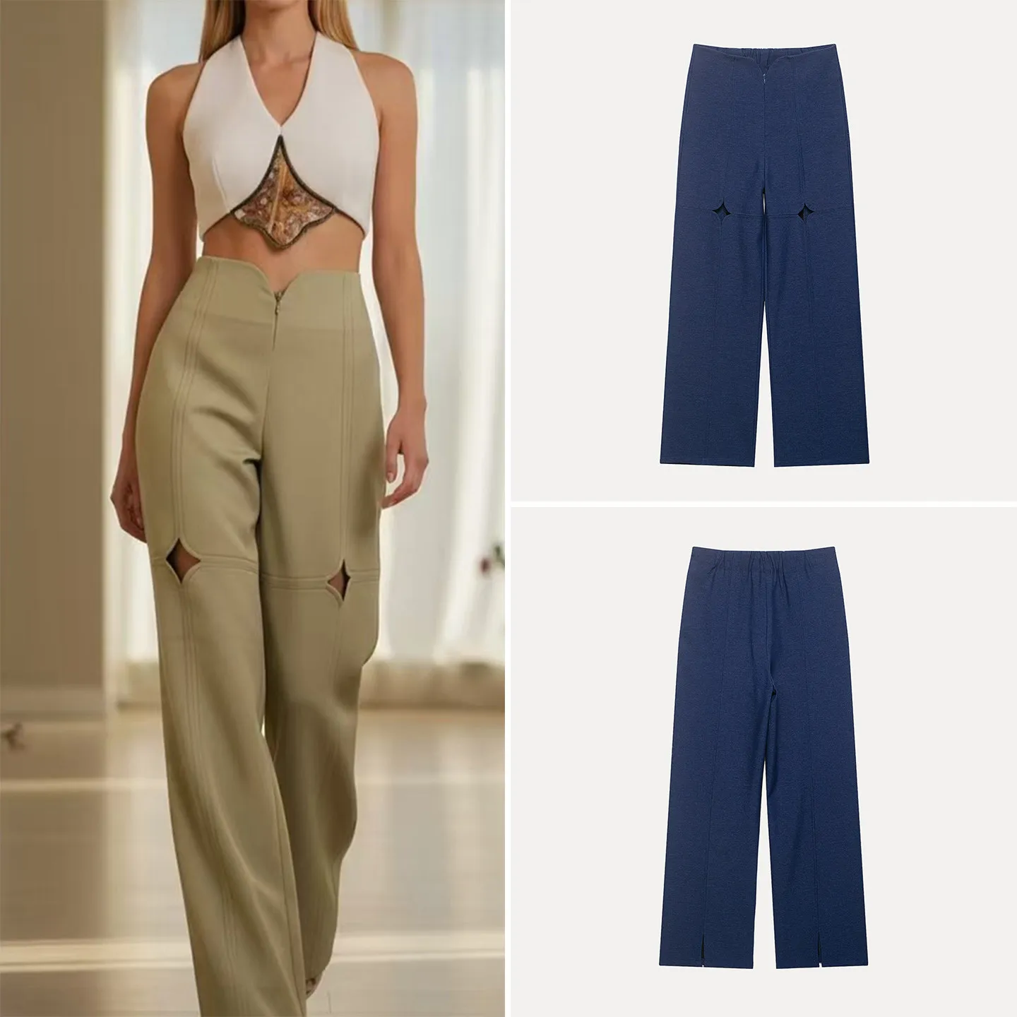 

Модные женские брюки прямого кроя с дизайном «Звезда», повседневные, в простом стиле, весна 2026, новинка, бренд ZADATA