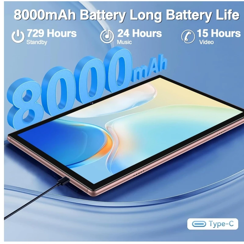 10.1 INCH T10 Android 12 A6 Tablet PC 4GB RAM 64GB ROM CPU UNISOC SC9863A Processor, Octa-Core Cortex-A53 Type-C