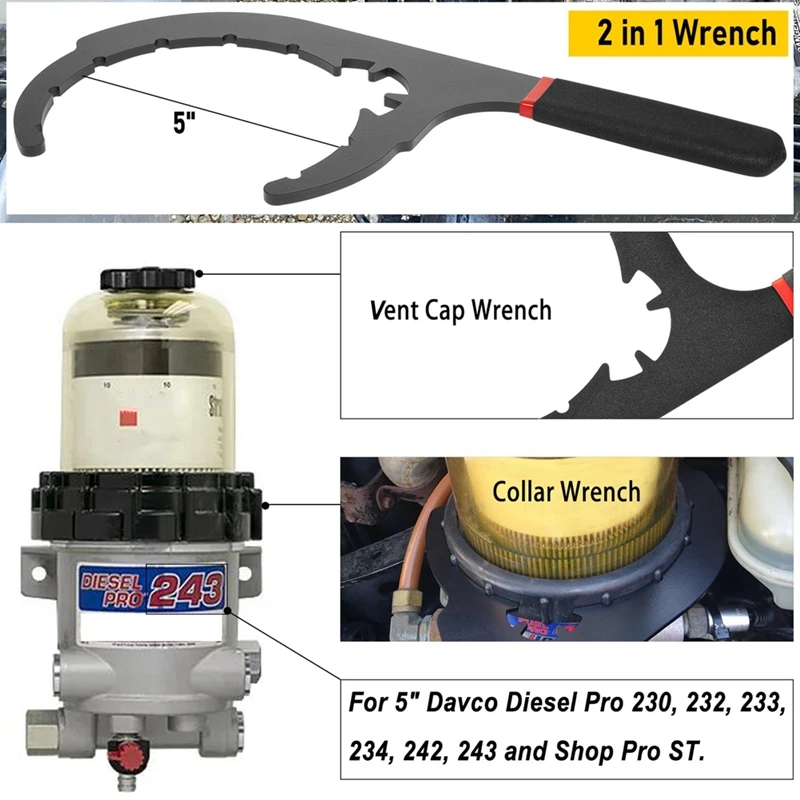 61090 Diesel Fuel Filter Wrench For 5Inch Davco Oil Filter Removal Tool, For Diesel Pro 230, 232, 233, 234, 242, 243 Accessories