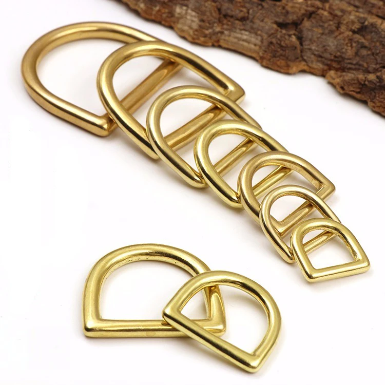 

Meetee 5/10Pcs 13-45mm Semi-circular Buckles Pure Brass D Ring Belt Buckle Bag Ring Hook Buckle Leather Craft Hardware Accessory