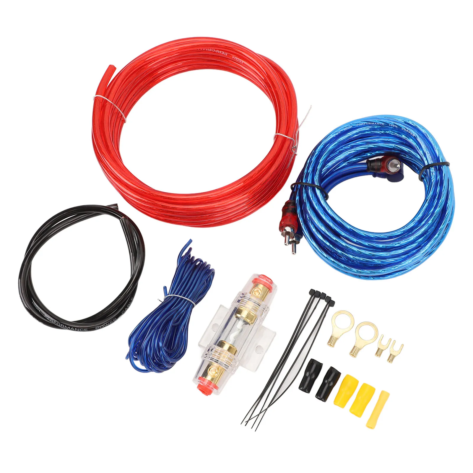 10 Gauge Amplifier Installation Kit 14.76ft Power Cable Subwoofer AMP Wiring Kit With 60A Fuse For Car Radio Subwoofers