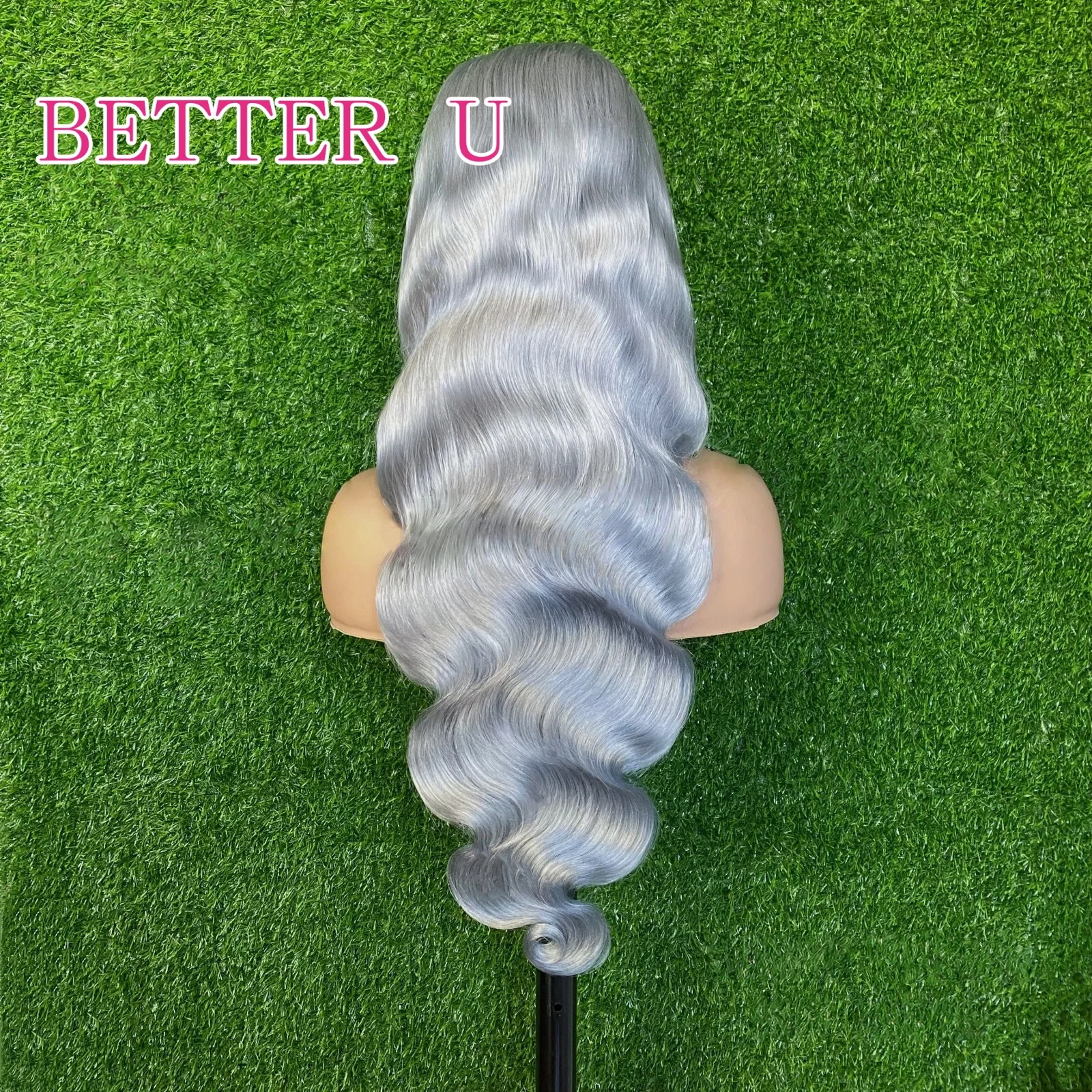 الشظية رمادي باروكة من شعر طبيعي الجسم موجة 13x6 13x4 الدانتيل الشفاف الباروكات الأمامية قبل قطعها رمادي اللون الدانتيل شعر مستعار أمامي للنساء