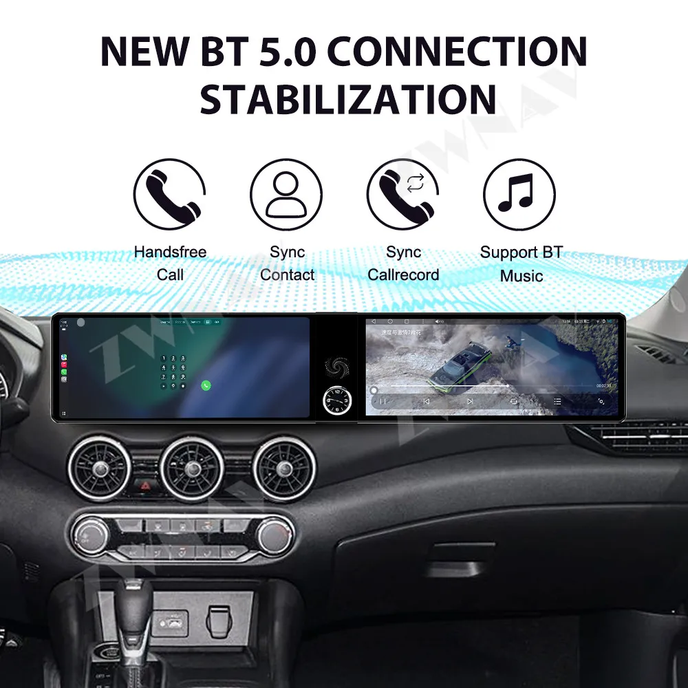 

Dual 12.3 inch Carplay Touch Screen For Nissan Sylphy 2020-2022 Android 13 GPS Navigation WIFI 4G BT5.0 Head Unit Auto