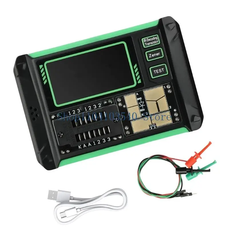 02DC Handheld Repair Parts Tester with Color Display, Rechargeable Design, Contact Points and Locking Test Slot for Daily