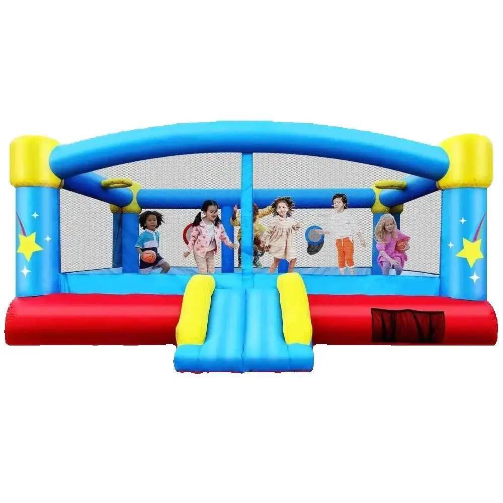 

Iatable Big House With GFCI Blower,15Ft X 14.8Ft,Double Basketball Hoop,Throw Ball Game,Reinforced PVC Bounce Or