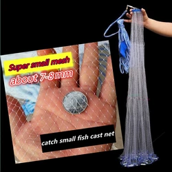 Finefish Catch Little Fish Net 7-8mm Small Mesh Hole Cast Net  Sardines Fishing Network USA Hand Throw Cast Net Outdoor Tool