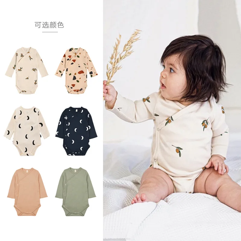 

RomperDew Baby Bodysuits Men's and Women's Baby Cotton Bodysuits Newborn Baby Huggies Crawling Suit Bodysuits