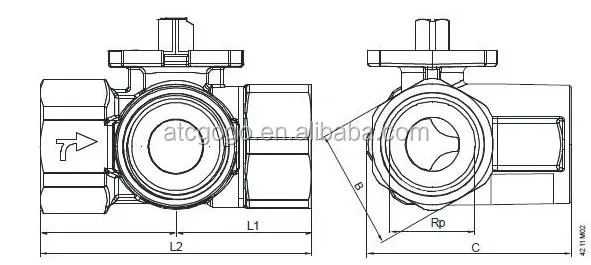 3 Way Mixed Type Brass Motorized Valve G11/2