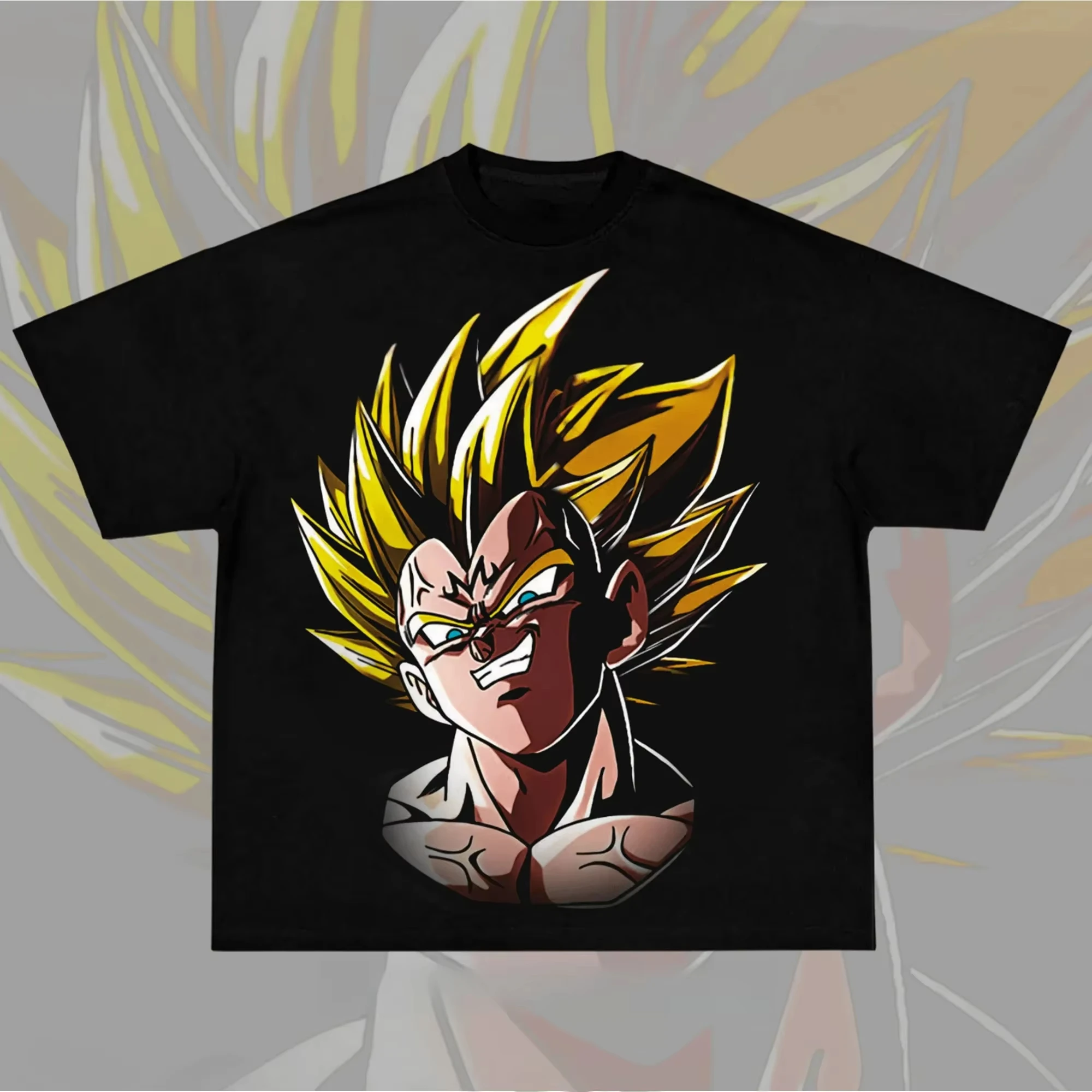 2026 Neues Sommer-T-Shirt zum 40-jährigen Jubiläum von Dragon Ball mit Vegeta-Motiv, 100 % Baumwolle, Anime-Print, Übergröße, lässige Streetwear, Unisex, Y2K