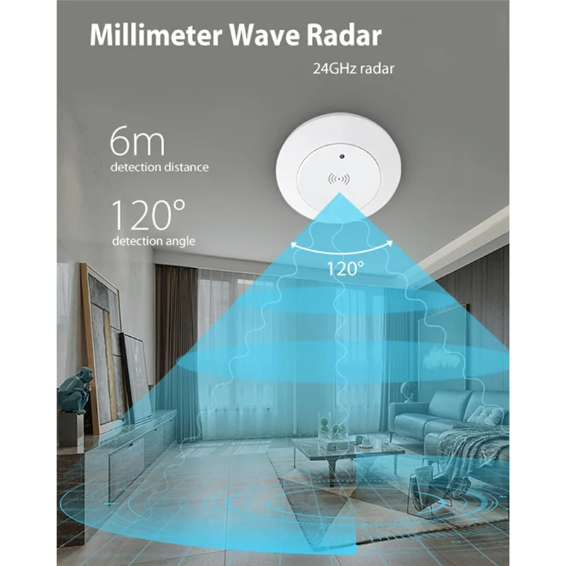 A43F-Sensore di presenza umana Interruttore della luce Zigbee Sensore di presenza a onde millimetriche Interruttore della luce del sensore di movimento intelligente con accensione/spegnimento automatico