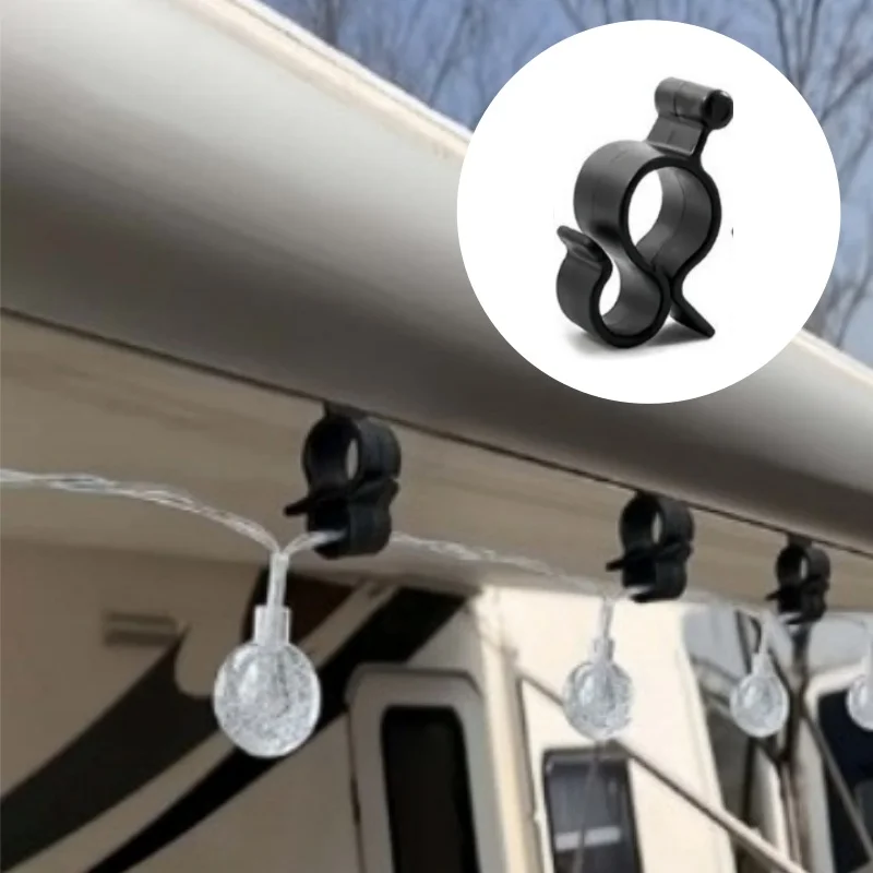 10pcs/ Pack Awning Clip RV Camper Awning Canopy Hooks Accessories For Rope Light Outdoor RV Camping Party Light Hanger
