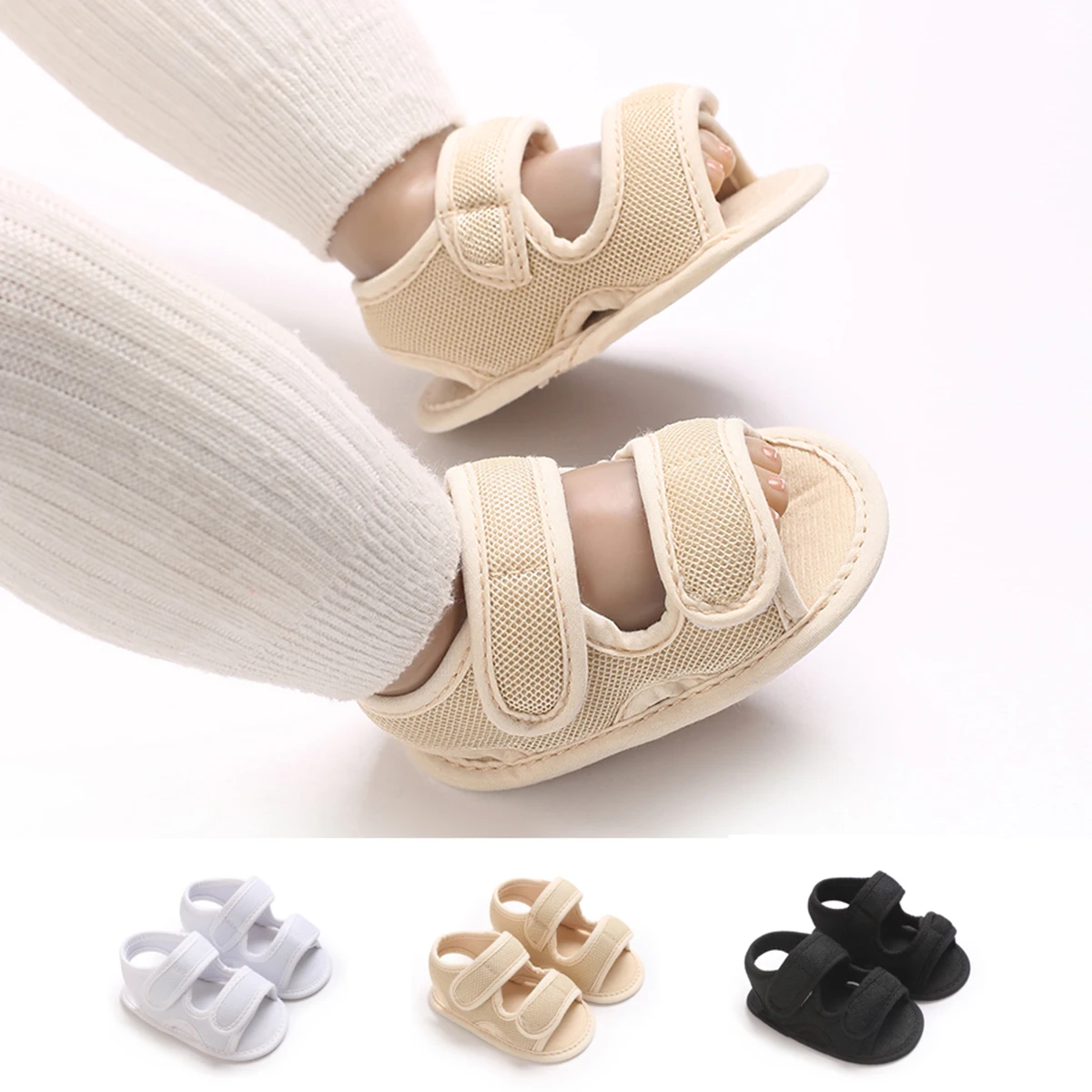 Spring and summer baby walking shoes, soft soledbreathable sandals,flower style 0-1 year old female babywalking shoes