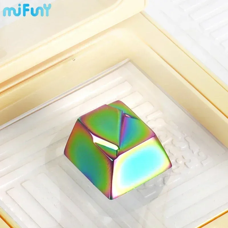 

MiFuny Geometric Aluminum Keycap Originality Metal Dazzling Color Keyboard Cap Cherry Profile Key Cap for Mechanical Keyboard