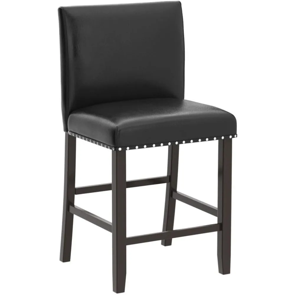 مجموعة من 4 مقاعد بار بارتفاع من الجلد PVC مقاس 25.5 من COSTWAY لجزيرة المطبخ وتناول الطعام