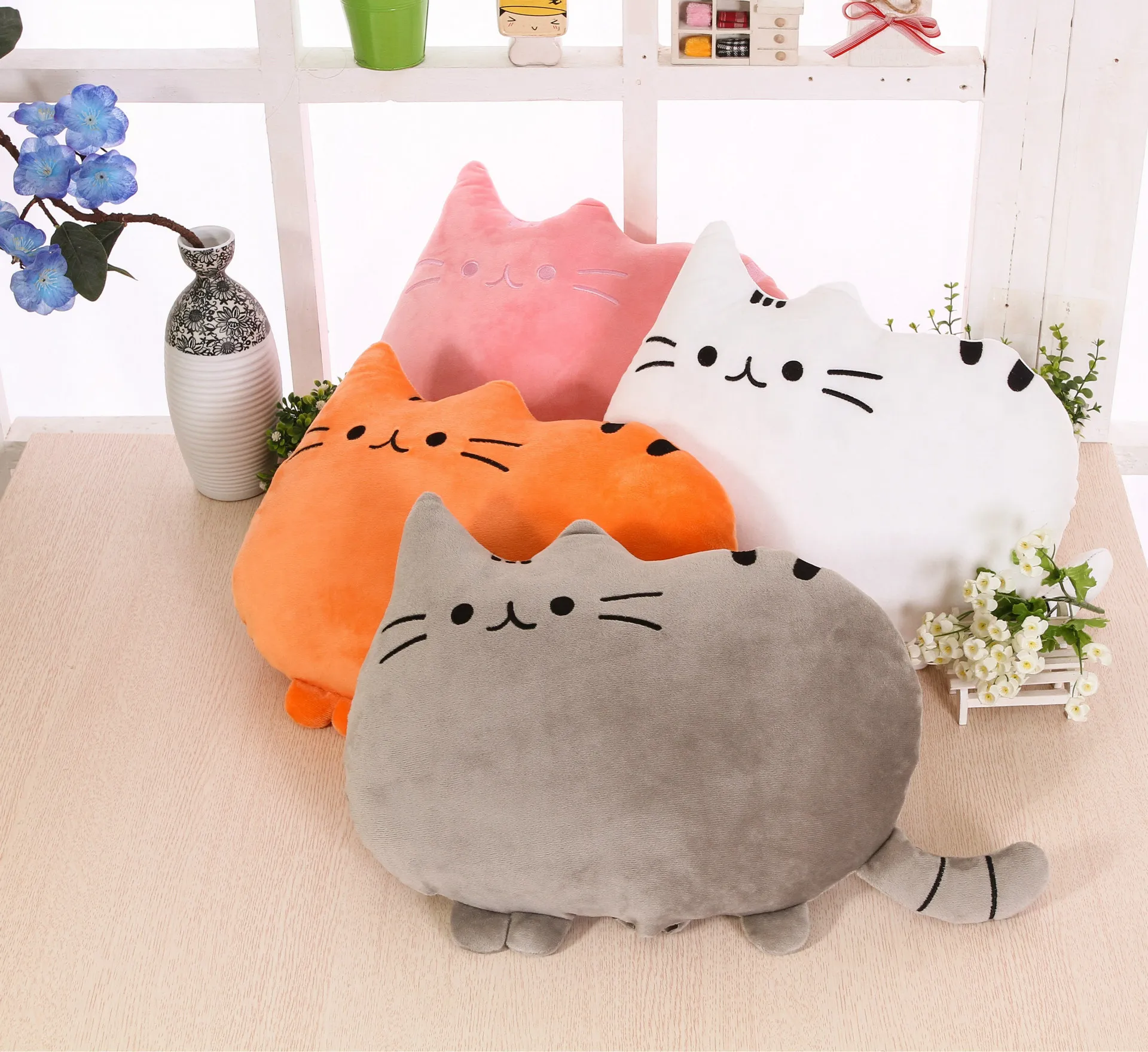 Biscuit Cat Peluche Plush Doll Kawaii Cartoon Colorful Cat Plush Toy Biscuit Cat Plush Soft Stuffed Animal Toy Xmas Kid Gift