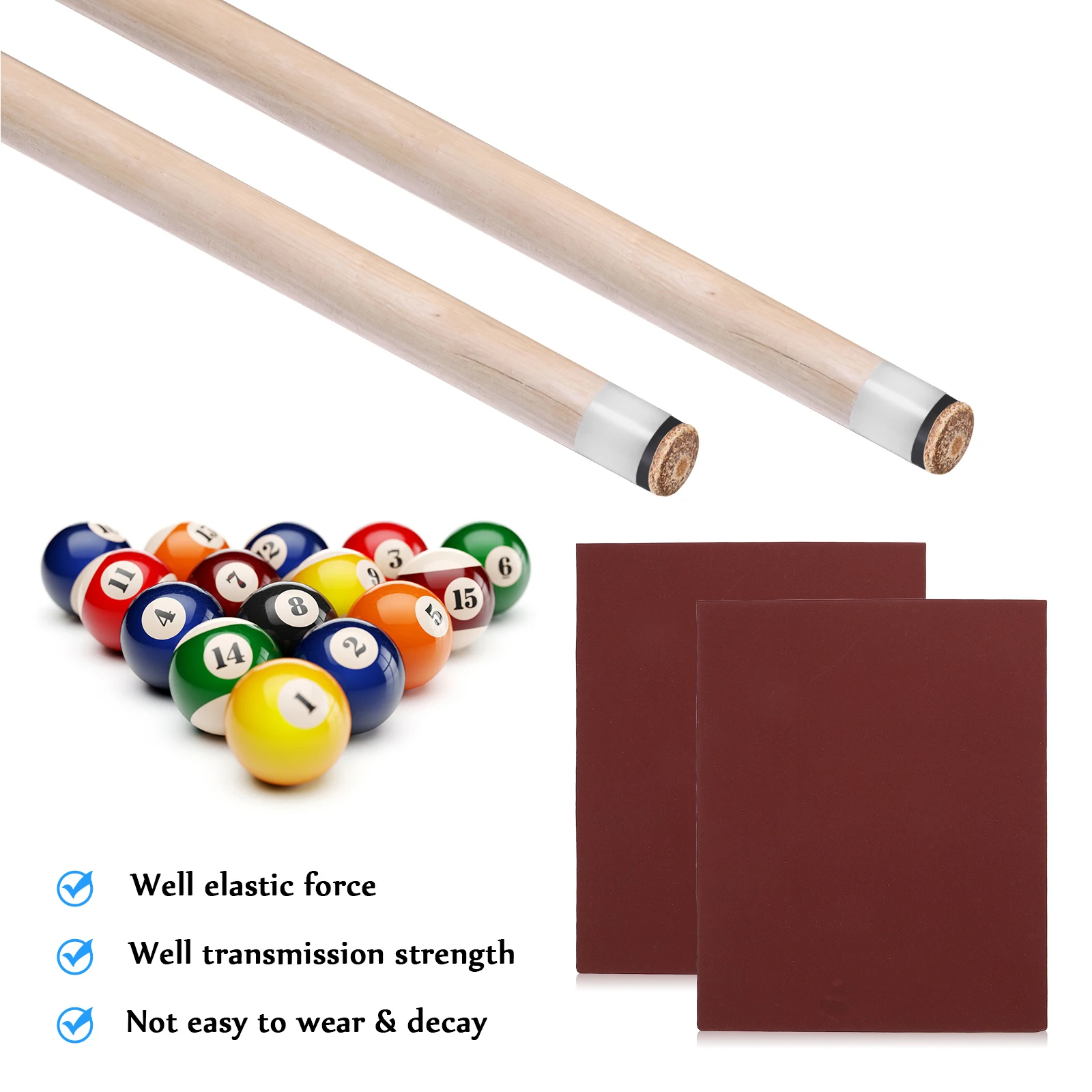 

6 Pcs Pool Cue Sandpaper Billiard Rod Polishing Stick Dedicated Cleaner Sandpapers Supply Accessory