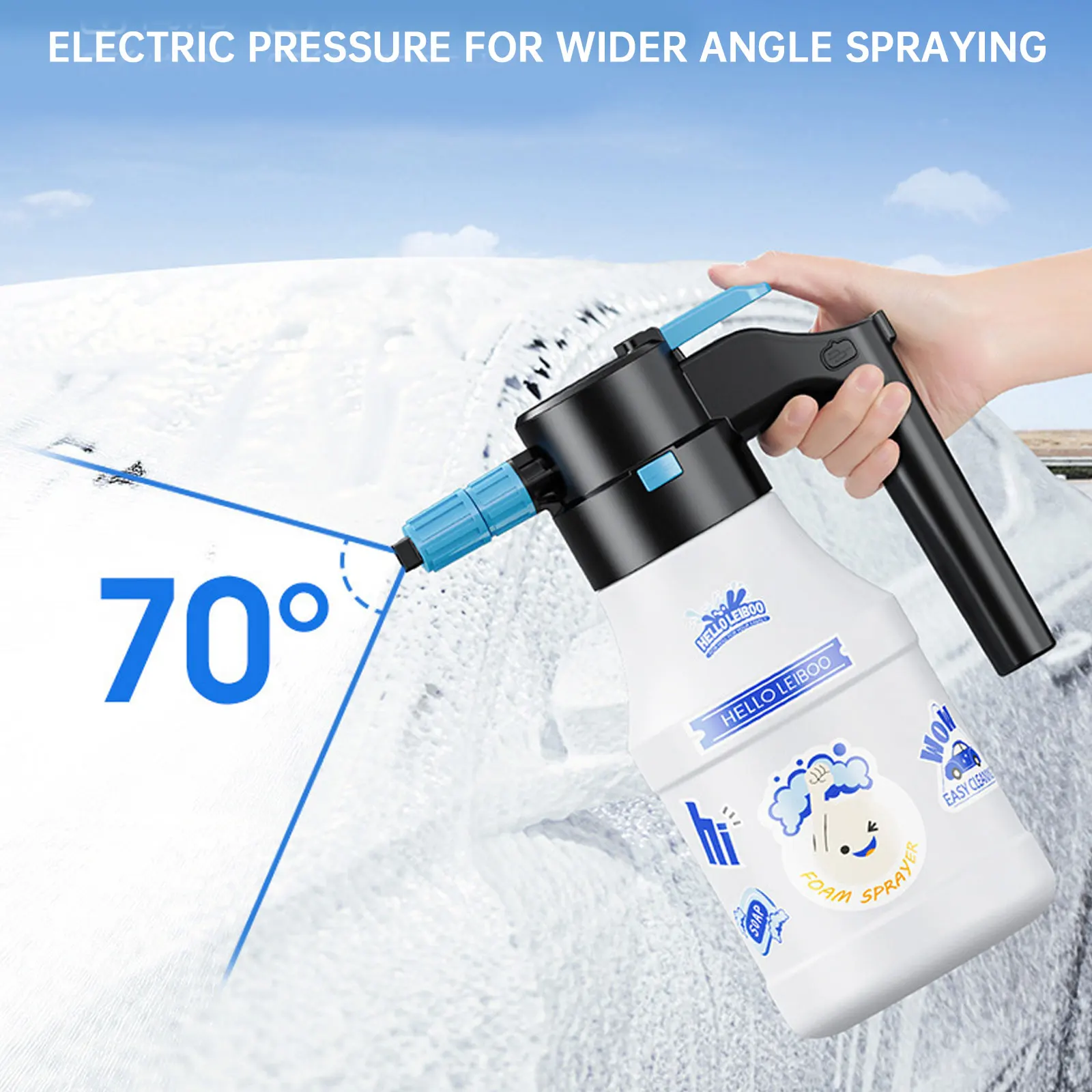 Electric Foam Sprayer 1.5L Foam Generator for Car Wash 2600mAh Lithium Battery Foam Lance 1h Endurance Car Wash Towel Foam Wash