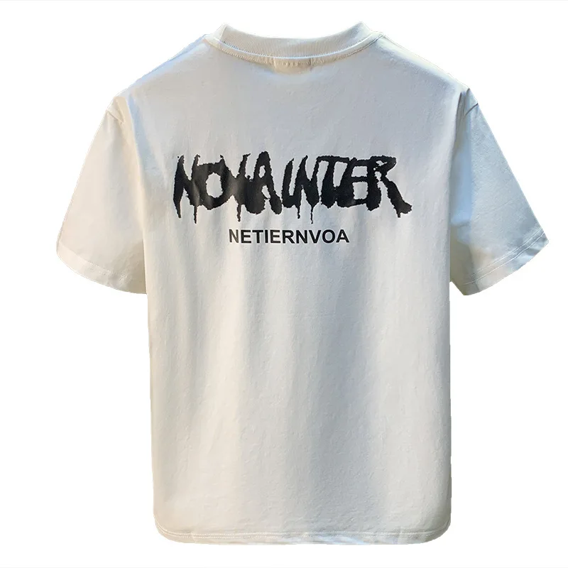 Fashionable printed short sleeved T-shirt for men in summer, thin, breathable and comfortable top, ice silk trendy shirt