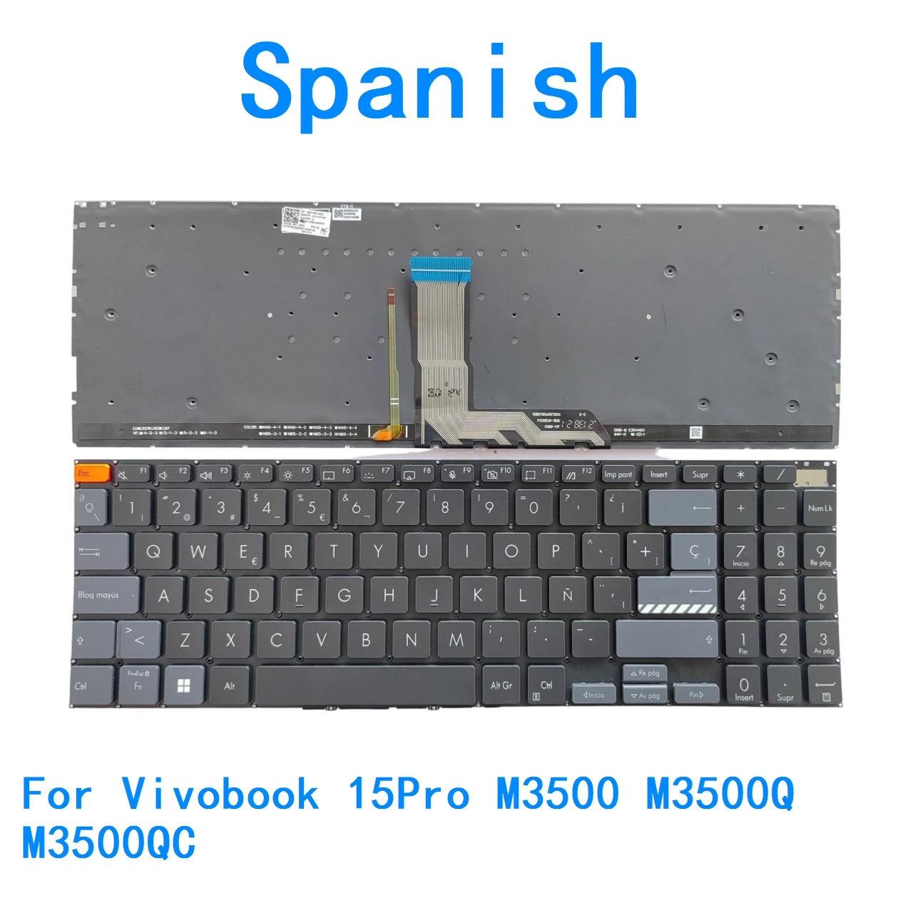 

Новая клавиатура с подсветкой на испанском языке для ASUS Vivobook 15Pro M3500 M3500Q M3500QC, сменная клавиатура для ноутбука