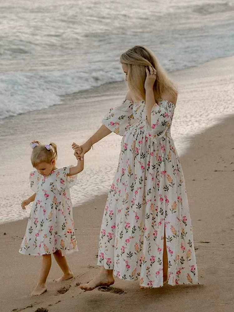Baby Shower Abito premaman Servizio fotografico Abito lungo floreale a maniche lunghe Abito da gravidanza Fotografia da spiaggia Abiti amichevoli