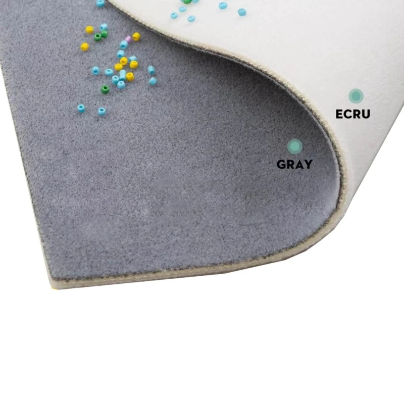 E0BF Набор из 2 серых и бежевых ковриков для бисера. Инструмент для флокирования коврика для любителей бисероплетения.