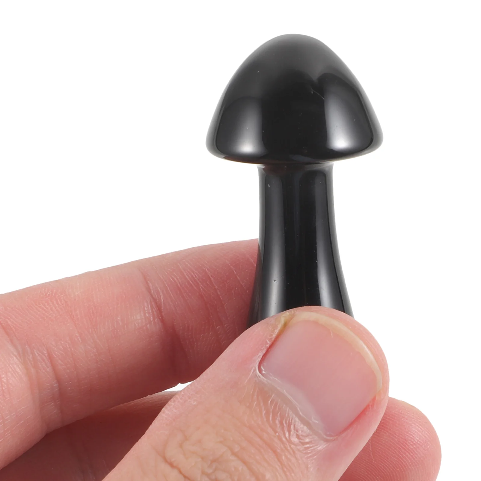 Mushroom Shaped Facial Massager Jade Face Massaging Head Eye and (obsidian) for Black