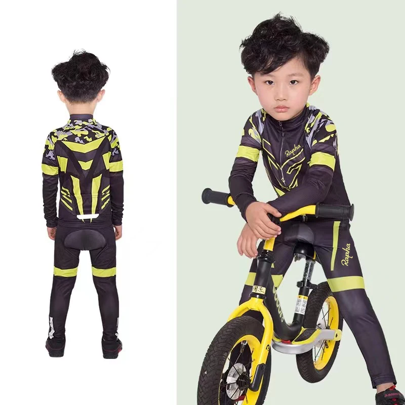 Children\'s cycling clothes, boys\' sportswear, girls\' cycling sets, comfortable and breathable children\'s cycling equipment