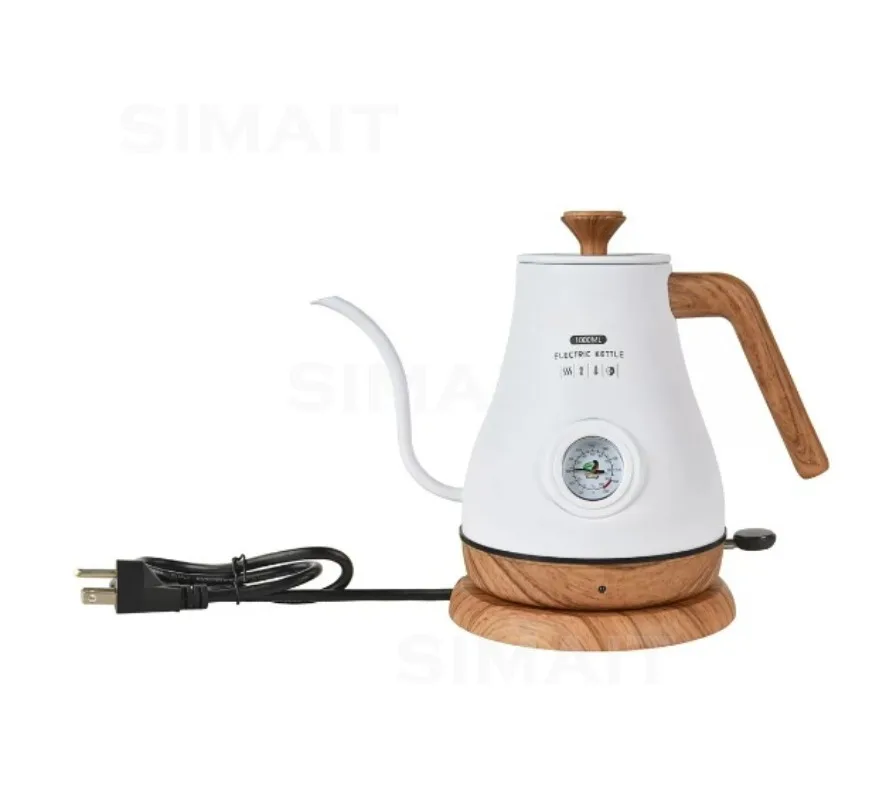 1.0L Electric Gooseneck Kettle, Variable Temp Control, Stainless Steel Pour-Over Coffee & Tea Kettle, 110V/220V