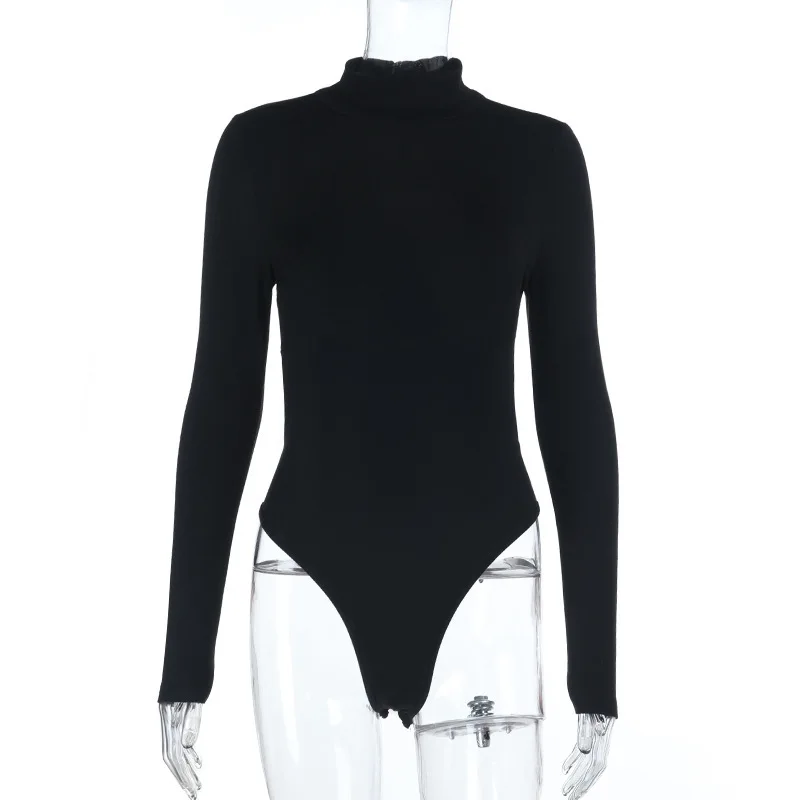 Apprabant 2025 Autunno Inverno Sexy Backless Body Donna Manica lunga Tinta unita Slim Elastico Ropmer Party Clubwear Streetwear