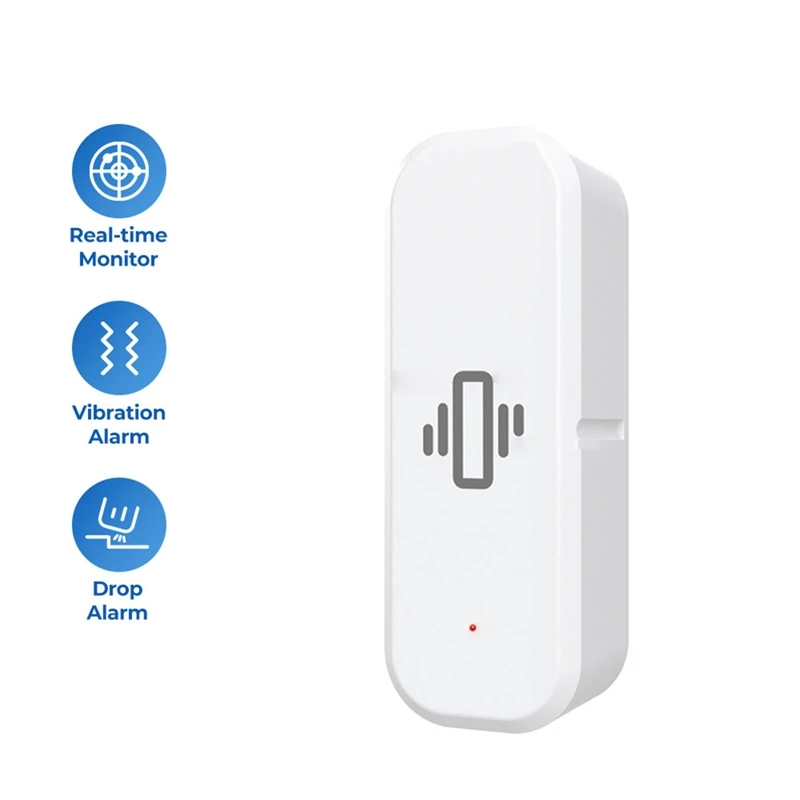 Zigbee Smart Vibration Sensor Detection Tuya Smart Life APP Notification Real-Time Motion Vibration Alarm Smart Home, Durable