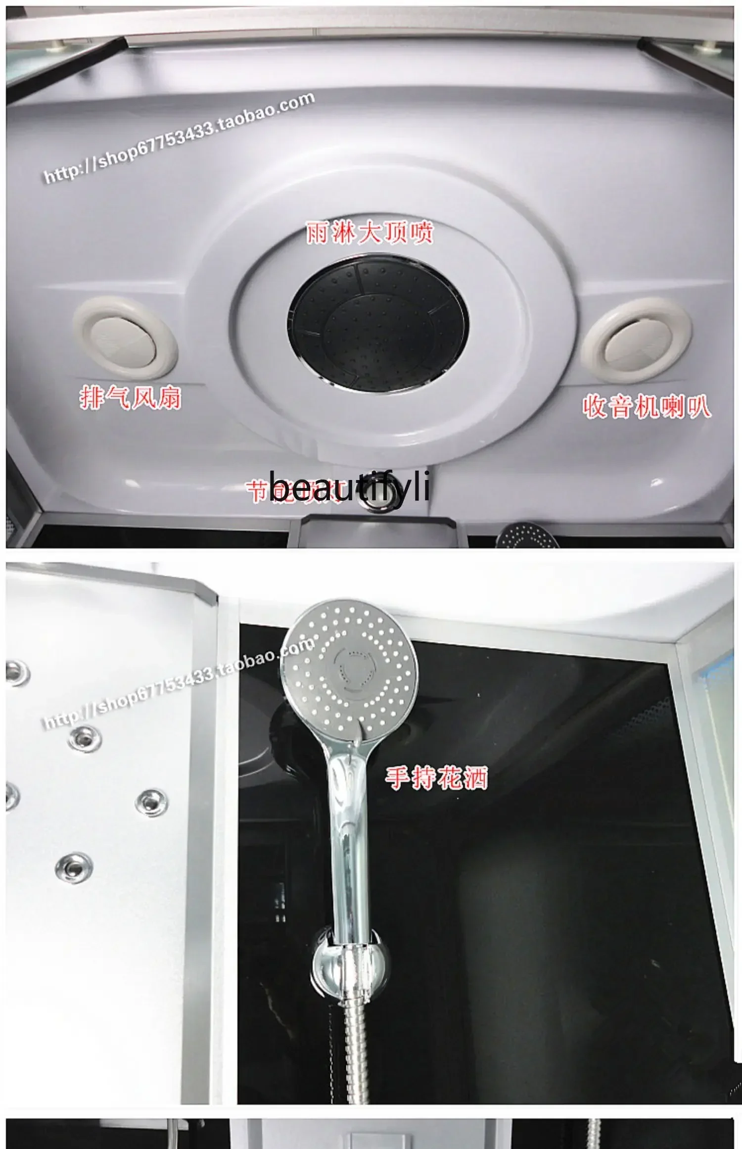 

lhyE1001 SS NewShower room integrated household partition glass bath steam sauna