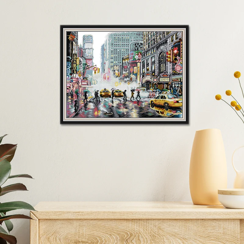 New York City Streets Patterns Counted Cross Stitch Set Handmade 11CT 14CT Scenery Embroidery Needlework Home Decoration Gift