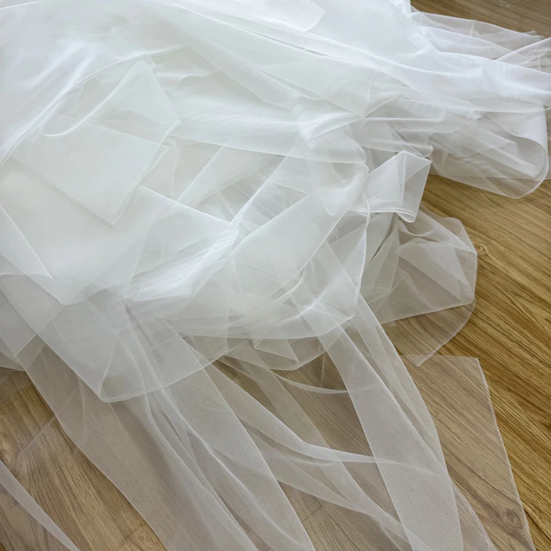 Grey Silver Soft Tulle Fabric Wedding Home Decoration Curtain Drape Tutu Skirt Mesh Layout Chair Back Yarn Net Veil DIY Material