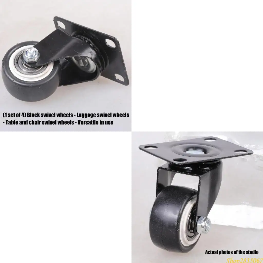 4Pcs Universals Soft PU Wheel Casters for Platform Trolley Chair Accessories 831F