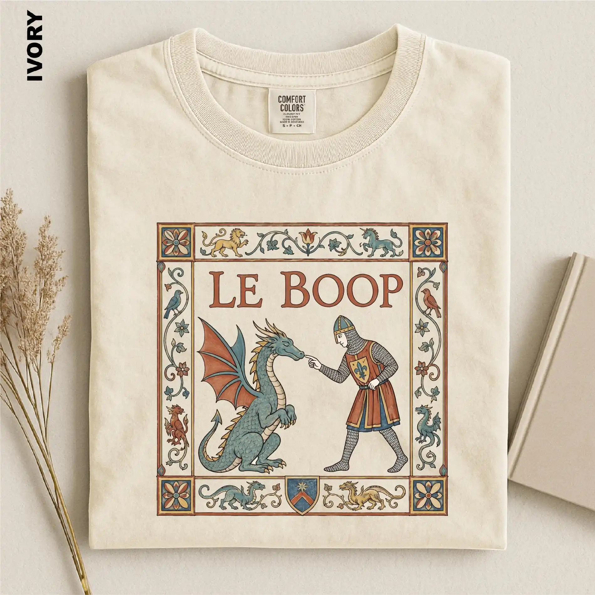 Le Boop Drachen-Shirt, mittelalterliches T-Shirt, lustiges Ritter- und Drachen-Sweatshirt, Geschenk für Fantasy-Meme-Liebhaber, Kleidung für Renaissance-Festivals. – Detail 5