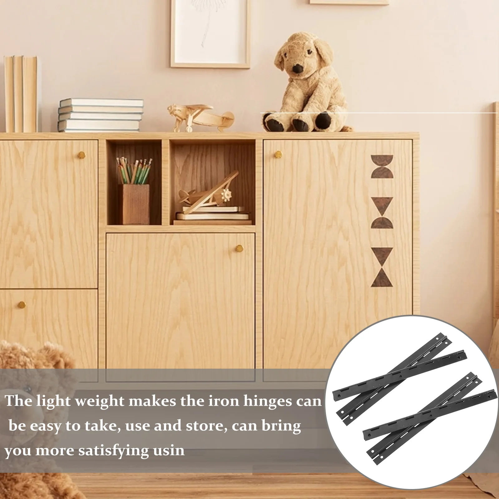 

4 Pcs Long Hinge Mini Hinges for Crafts Wood Decorative Boxes Duty Iron Cabinet