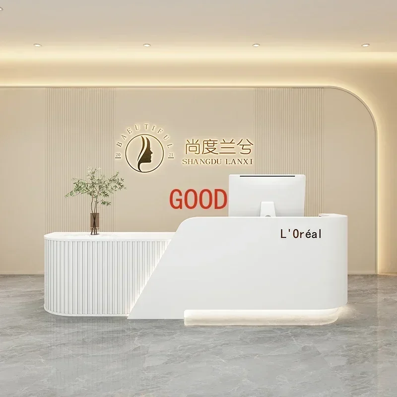 Reseption Desk Modern Luxury Furniture Office Reception Business Counter Long Restaurant Front Table Empfangstheke Center Bank