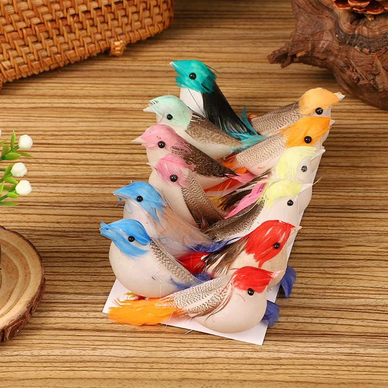ABHS-Mini Simulation Bird Artificial Color DIY Crafts Home Fairy Garden Decoration Ornaments Gift