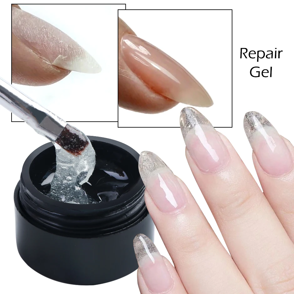 5ml reparação de fibra de unha gel cristal seda fix crack cola quebrada extensão construir cola de fibra de vidro uv ferramenta de manicure rápida ji1520